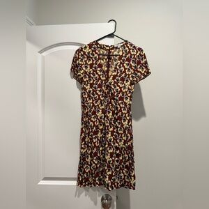 Madewell Button-Wrap Dress in Viola Floral